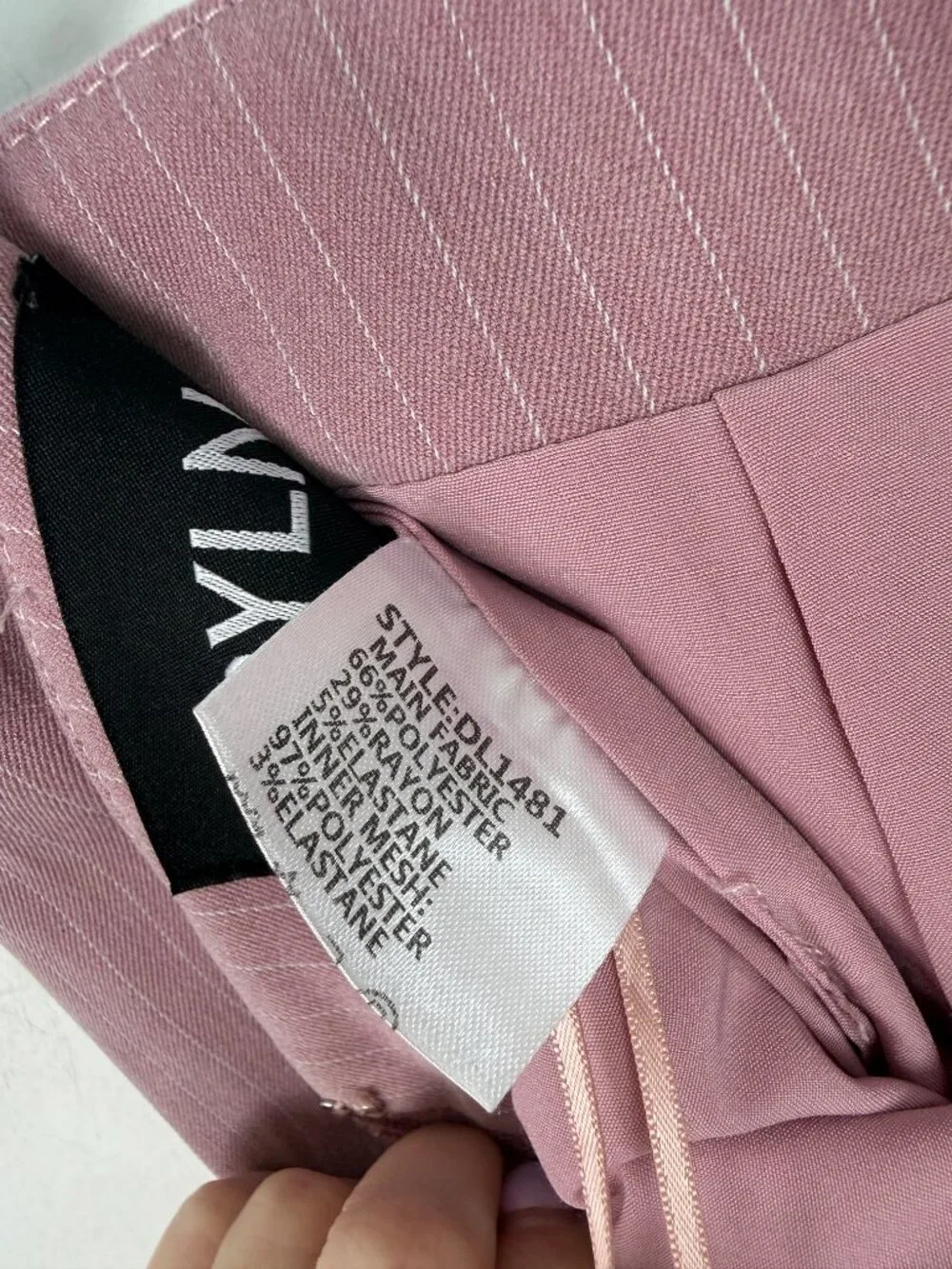By.Dyln Zayne Mini Skirt Stripes High Slit Revolve Pink Pinstripe Size XS EUC - Picture 10 of 10